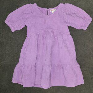 Girls' Short Sleeve Gauze Dress - Cat & Jack Violet XS